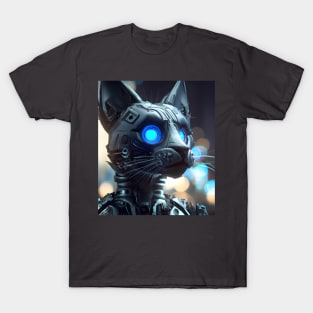 Cyberpunk Kitty (2) - Anthropomorphic Sci fi Cats T-Shirt